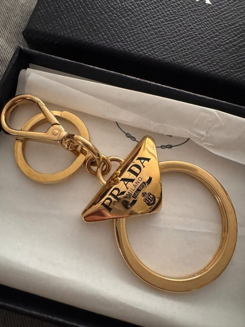 Brand New Prada Logo Triangle Keychain - Picture 2 of 2